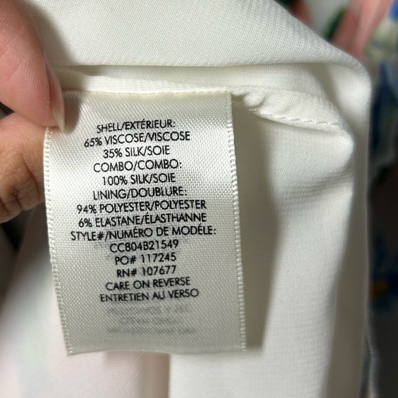 Alice + Olivia Alves Floral Cold Shoulder Silk Blend Dress size 10 - Picture 13 of 14